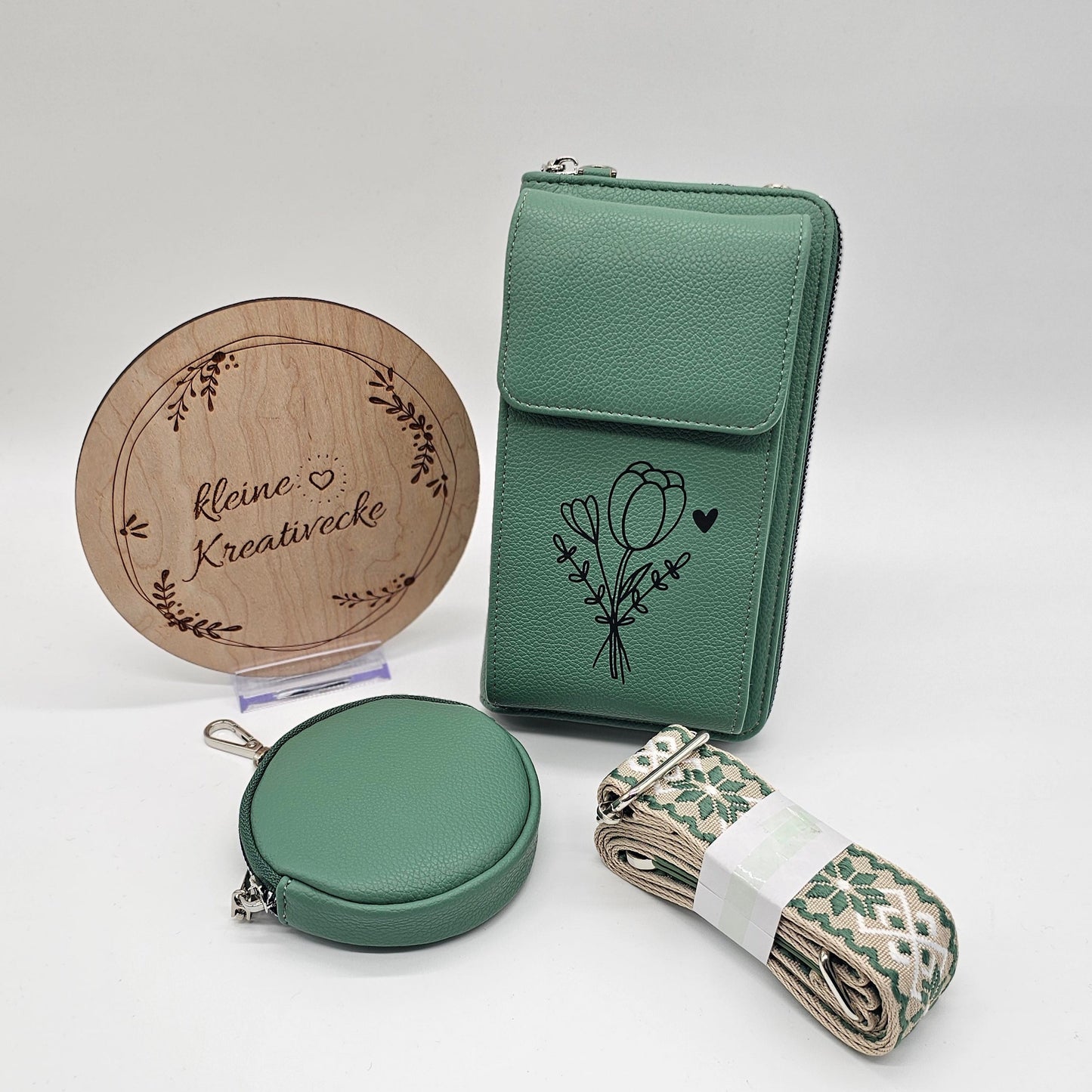 Handytasche mit Portemonnaie | Blumenstrauß