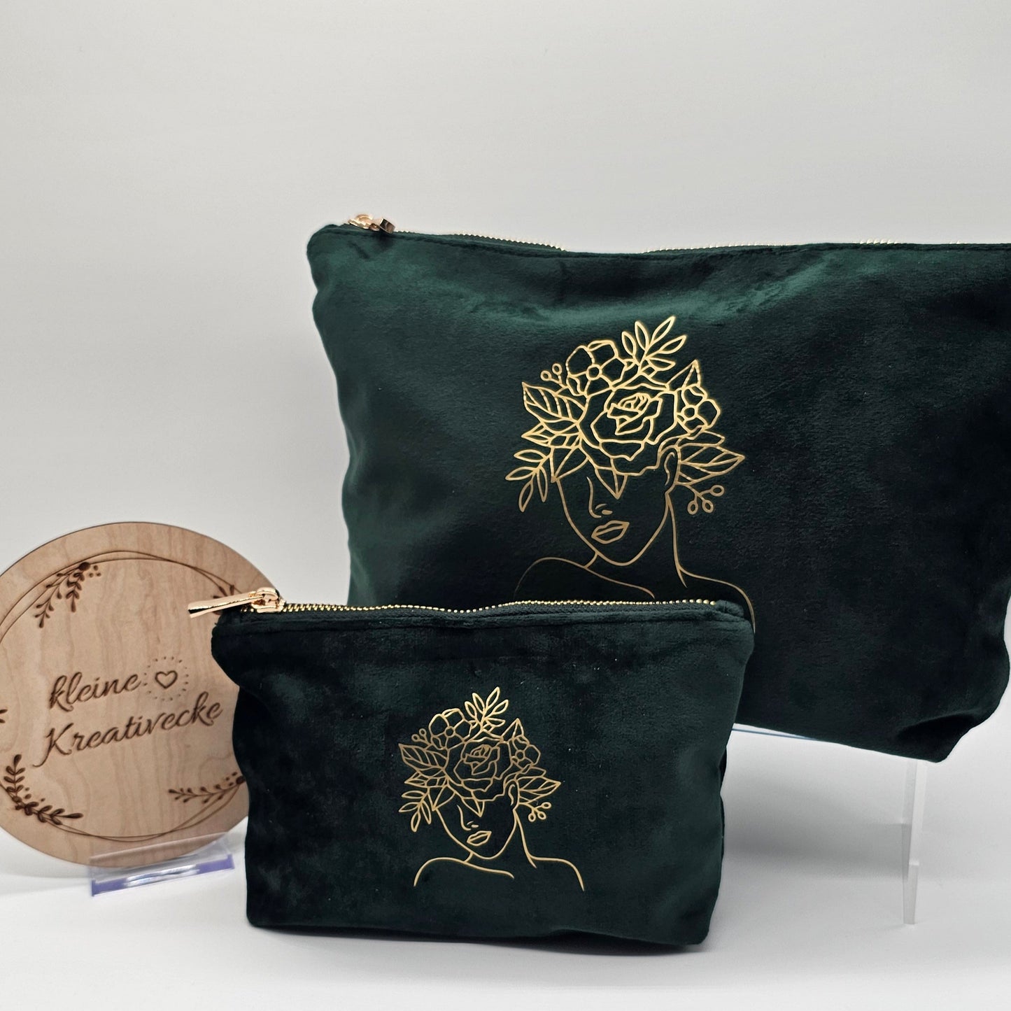 Kosmetiktasche aus Samt | Blumenmädchen